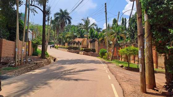 Arriving at the AIC office compound in Kampala ahead of the first technical review session.