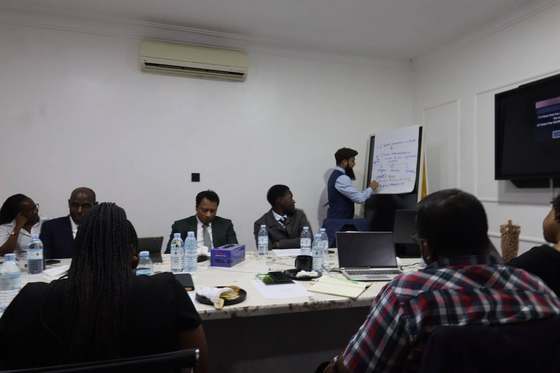 The Dream71 team presenting the Climate Data Platform's progress to UAIS anchor partners.